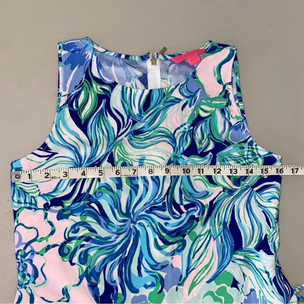 Lilly Pulitzer Donna Top Multi Party Thyme Tie Side Tunic Sleeveless Tank XS - Picture 9 of 12